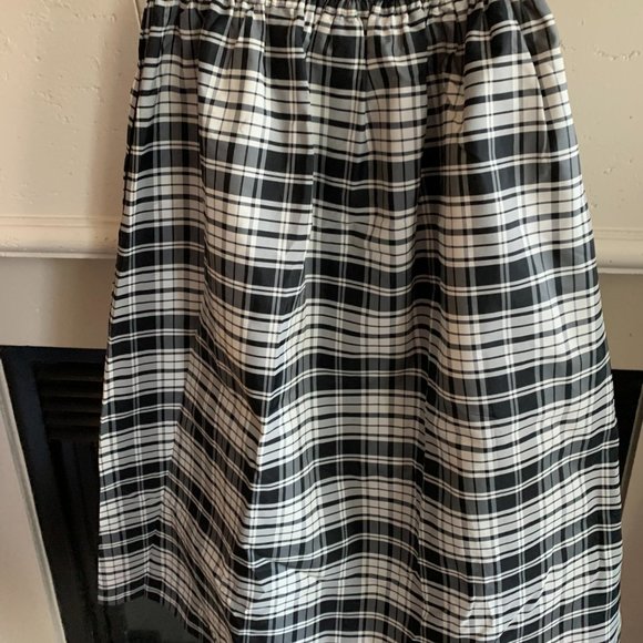 Vintage Mr. Hank 100% Acetate Black & White Check Skirt w/ belt, Approx 8 - Picture 8 of 14